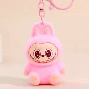 New Popular Hot! mini Pink Cotton Candy Labubu Baby keychain dangeler figure